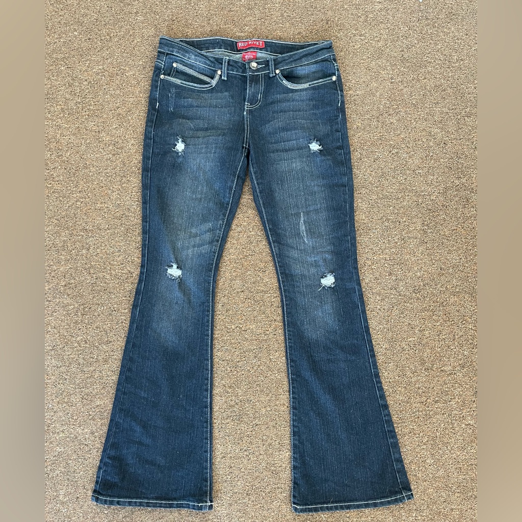 Bootcut Red Rivet Lowrise Jeans